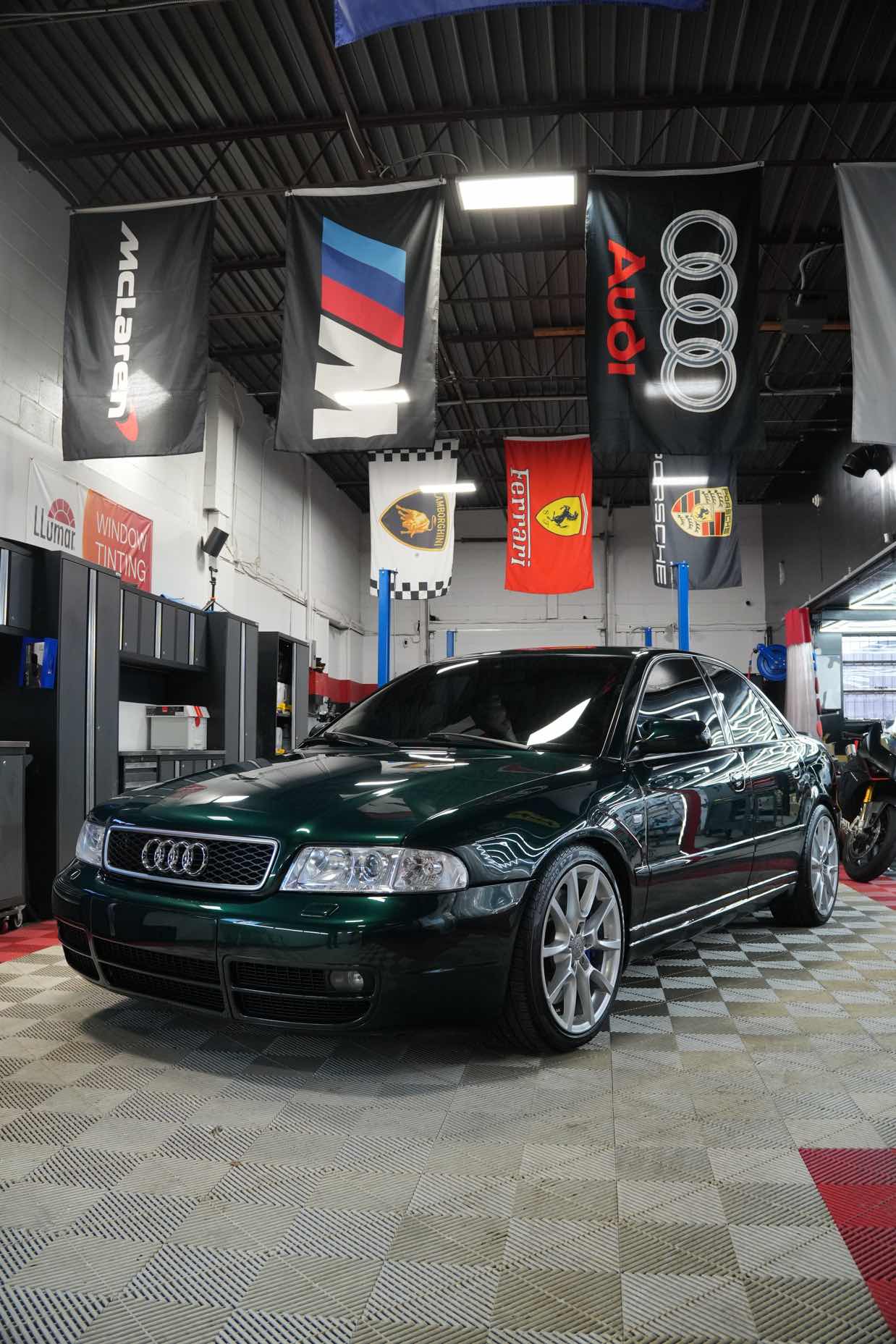 Classic dark green Audi S4 at Detail Masters